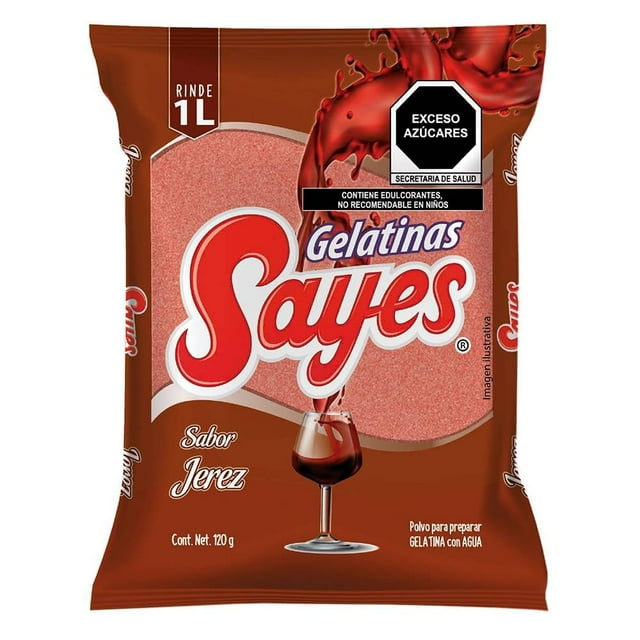 Polvo para preparar gelatina Sayes de agua sabor jerez 120 g