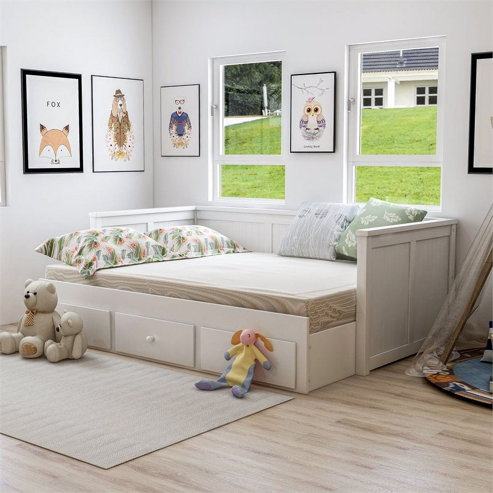 Furniture of america sorrinah 2024 wood daybed with drawers