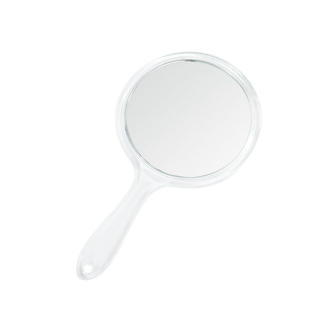 Seitruly Accesorios para espejos de mano de maquillaje, mango de aumento transparente redondeado de doble cara Universal, espejos de tocador, Difuminador de ojos