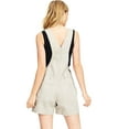 thumbnail image 3 of Revolt Plus Size Women's Juniors Classic Twill Short Overalls (18, Khaki), 3 of 4
