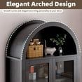 thumbnail image 4 of LUMAMIN 71" Tall Arched Kitchen Pantry, Black Fluted Wood Kitchen Storage Cabinet with Adjustable Shelves, Glass Door & Hidden Drawer for Kitchen, Living Room, Dining Room, 4 of 12