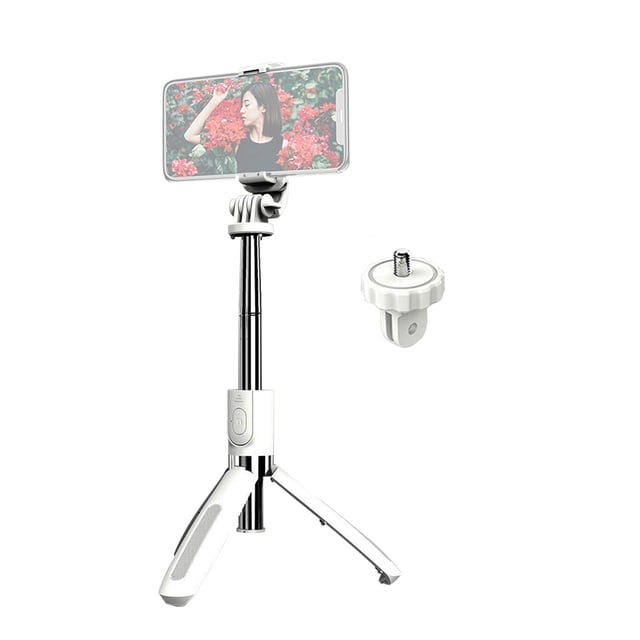 Palo selfie L02 Wireless BT Selfie Stick integrado con trípode plegable Soporte para teléfono Control remoto Máx. Longitud 100 cm con base de cámara Universal para cámara ligera Cámara de acción para Tomshoo Palo de Selfie