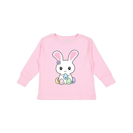 

Inktastic Kawaii Easter Bunny Girls Long Sleeve Toddler T-Shirt