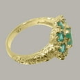 thumbnail image 4 of LBG British Made Solid 9k Yellow Gold Natural Emerald Womens Anniversary Ring - 33 size options - Size 12, 4 of 8