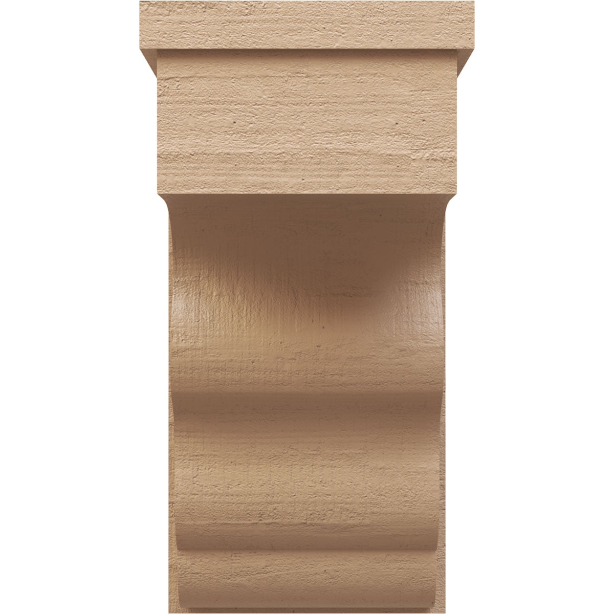 10"W x 10"D x 20"H Wide Highland Rough Cedar Woodgrain TimberThane Corbel, Primed Tan
