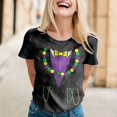 thumbnail image 2 of PMUYBHF T-Shirt Uni pour Femmes Jacquard Creux Col Rond Manches Courtes 6962 S, 2 of 4