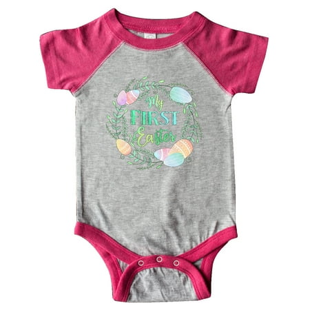 

Inktastic My First Easter Pastel Colored Wreath Gift Baby Boy or Baby Girl Bodysuit