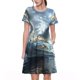 thumbnail image 1 of Easygdp Fantasy Swan Yacht Design para Vestido Transpirable de Mujer, Vestido Suelto de Manga Corta con Pliegues y Bolsillos para el Verano, 1 of 6
