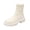 White, variant on Womens Stretch Knit Sock Ankle Boots, Round Toe Platform Lug Sole Slip On Booties, Fashion Thick Sole Short Boots Anti-Slip Casual Short Boots
