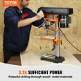 thumbnail image 1 of VEVOR Taladro de mesa de 10 pulgadas, 3,2 A, 120 V, taladro de banco de hierro fundido de 5 velocidades, distancia de giro de 10 pulgadas, mesa de trabajo inclinable de 0 a 45° con luz de trabajo láse, 1 of 8