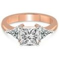thumbnail image 3 of 3 Carat IGI Certified Princess Shape Lab Grown Diamond Engagement Ring | 14K Rose Gold |Caroline Three Stone Side Trillion Diamond Ring | FG-VS1-VS2 Quality Friendly Diamonds, 3 of 5