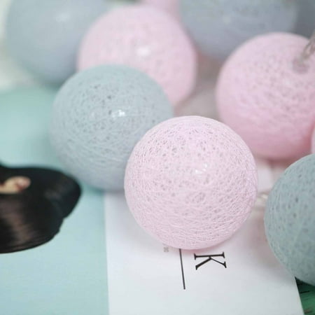 20 Ft String Lights Efavormart 13 Ft 20 LED Battery Operated Blush Cotton Globe String Lights For Wedding Banquet Events ()