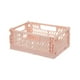 thumbnail image 2 of Caja De Almacenamiento De Plástico Cesta organizadora de escritorio plegable de plástico rosa para oficina y hogar, ahorrando espacio (1 pieza) Rkxzt, 2 of 8