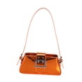 thumbnail image 2 of Women's Shoulder Bag, Glossy Handbag Satchel Travel Shoulder Bag, Stylish Lightweight Underarm Bag Tote Bag for Spring Travel Summer Party Orange, 2 of 7