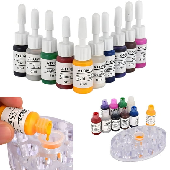 RAGUPEL Tattoo Accessories 10PC Tattoo Ink Colors Set 5ml/Bottle Tattoo Machine Pigment Supply Kit