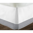 thumbnail image 3 of 1 Piece Split Corner Two Tone Tailored Bed Skirt By D.N.G. BEDDINGS, Full Size 18 Inch Deep Pocket, 800 TC, 100% Egyptian Cotton, Solid White/Silver Color., 3 of 3