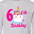 thumbnail image 4 of Inktastic 6th Birthday with Unicorn Cake Long Sleeve Youth T-Shirt, 4 of 5