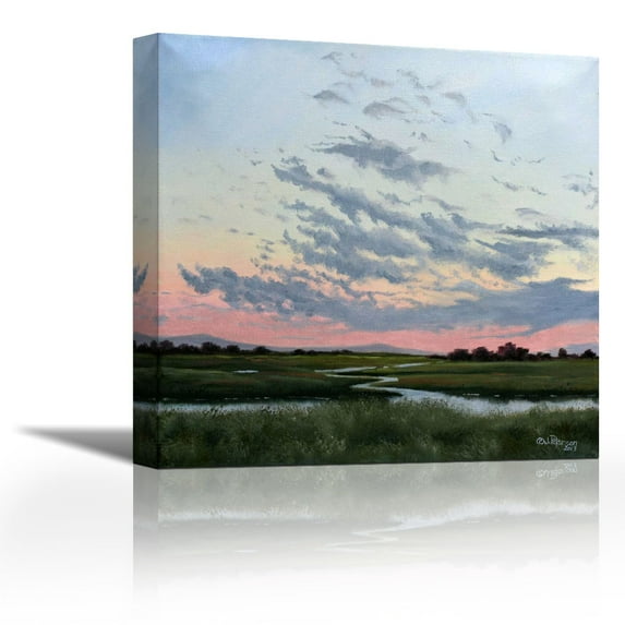 Days End to Tranquility - Contemporary Fine Art Giclee on Canvas Gallery Wrap - wall décor - Art painting - 36 x 36 Inch - Ready to Hang