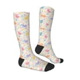thumbnail image 3 of Daiia Sports Socks Flower Color Rabbit Printed Novelty Crew Socks for Men Women Knee High Socks Cotton Socks Soft & Breathable Support Unisex Socks, 3 of 9