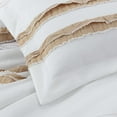 thumbnail image 6 of Chezmoi Collection 6-Piece Boho Clip Jacquard Comforter Set King Size, Taupe Multi-Color Striped Soft Textured Lightweight Bedding for All Season (1 Comforter, 2 Shams, 2 Pillowcases, 1 Cushion), 6 of 9