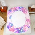 thumbnail image 4 of Manfei Mermaid Scale Fitted Sheet Full, Ink Sealife Bed Set, Purple Pink, 3 Pieces, 1 Fitted Sheet and 2 Pillowcases, 4 of 6