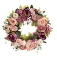 thumbnail image 4 of Peony Wreath Garland Hanging Greenery Leaves Realistic Cloth Material for Outdoor Garden Summer Festival, 4 of 9