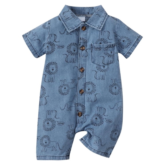 Ierhent Baby Bodysuit Baby Boy Short Sleeves Onesies Bodysuits(Blue,B)