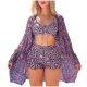 thumbnail image 2 of Trajes de baño para mujer, Trajes de baño para mujer, Traje de baño bikini dividido para mujer, Conjunto de tres piezas para mujer con soporte para el pecho y sin soporte de acero, Traje de baño de na, 2 of 3