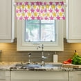 thumbnail image 2 of Yayeee Kitchen Valance Rod Pocket 54" x 18" Living Room Window Curtain, Yellow Pink Stars, 2 of 6