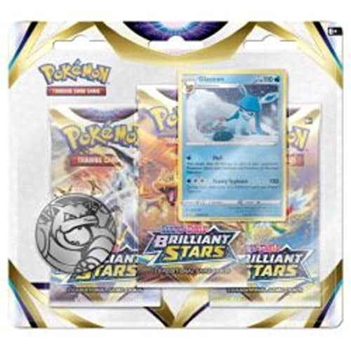 Paquete de 3 unidades de Pokémon Brilliant Stars SAS9 - Glaceon