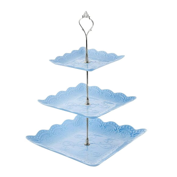 Ganfancp Three-Tiered Fruit Tray Dried Fruit Tray Dessert Tray Multi-Tiered Cake Stand for Indoor/Outdoor