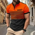 thumbnail image 2 of Mens Polos Short Sleeve Classic Button Crew Neck Big and Tall Contrast Collar Polo T Shirts Quick Dry Loose Fit Oversized Golf Fashion Shirts, 2 of 9