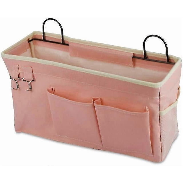 Bedside Caddy/Bedside Hanging Storage Organizer with Hooks for Books Magazine Phone Remotes