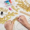 thumbnail image 5 of 8Pcs Embroidery Lace Flower Patches Iron on Patches Sew on Patches Golden Floral Appliques, 5 of 8