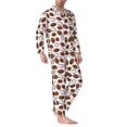 thumbnail image 2 of Bingfone Men's Pajama Set 2 Piece Loungewear PJs, Long Sleeve with Pajama Pants-Football, 2 of 7