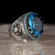 thumbnail image 1 of Anillo turco hecho a mano para hombres, anillos de circón negro con patrón de águila Vintage, Punk, joyería musulmana religiosa islámica de moda, nuevo, 2022, 1 of 4