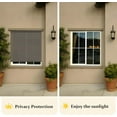 thumbnail image 5 of Cozy Home 6' x 6' Weather-Resistant Brown Outdoor Roller Shades with Pole, 5 of 8