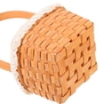 thumbnail image 3 of OULII Handwoven Small Wooden Basket Brown Natural Wood Flower Basket for Storage and Spring Picnic, 3 of 7
