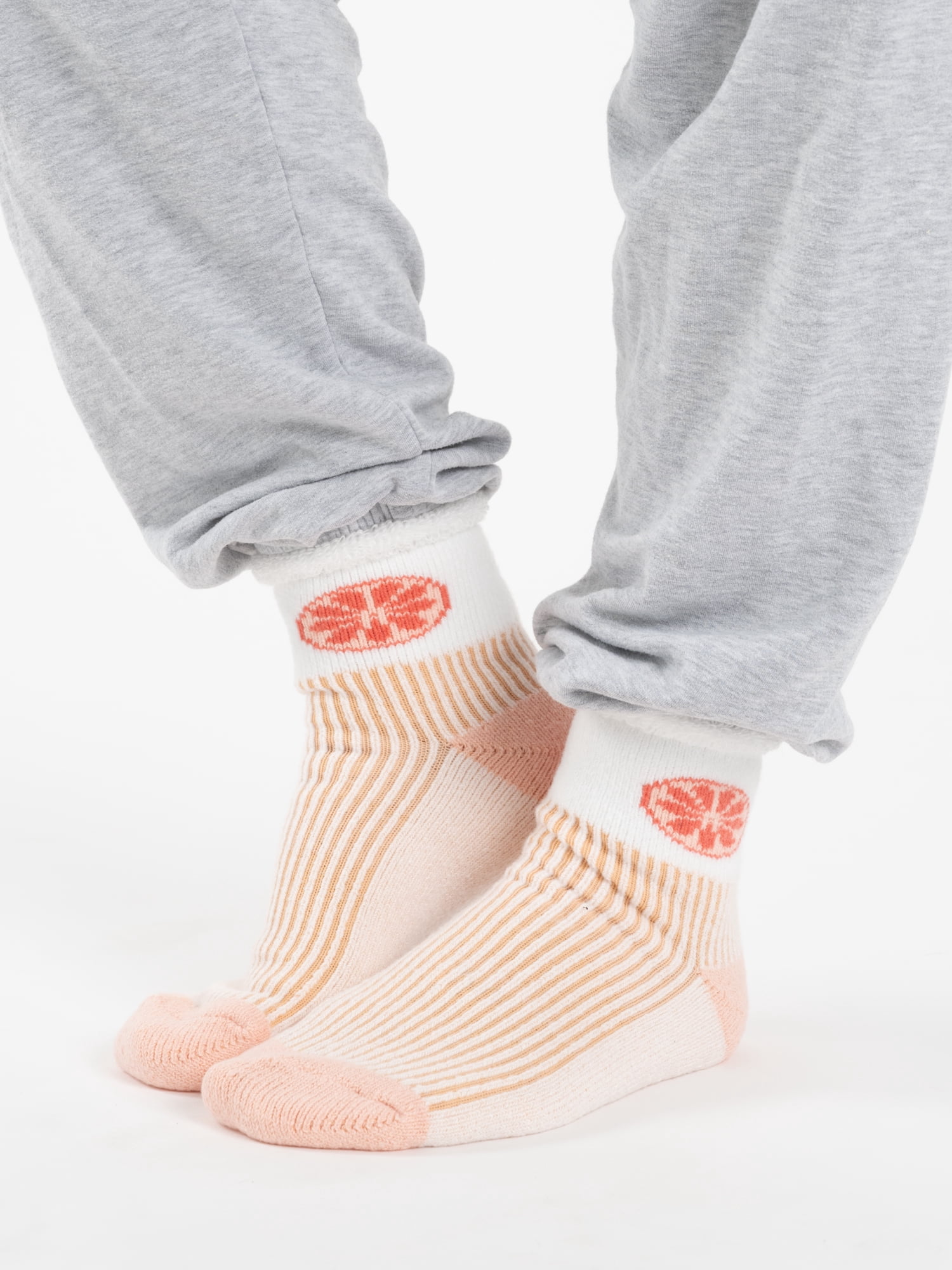 MUK LUKS Women's Crew Lounge Socks, 2-Pack, OSFM