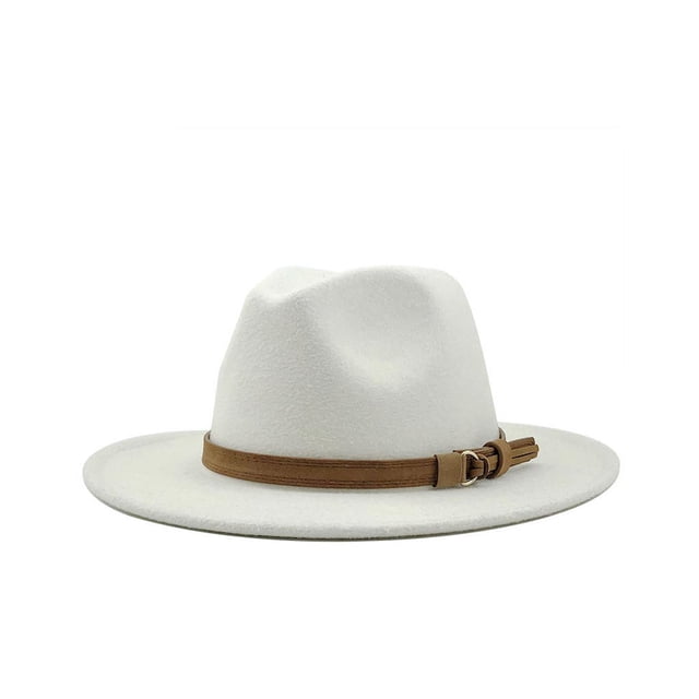 Sombrero de Fieltro Minnieouse para Mujer Accesorio de Otoño Invierno Color Blanco 56-58cm