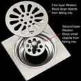 thumbnail image 4 of 1 Pcs Stainless Steel Shower Drain Cover, Square Shower Floor Drain, Stainless Steel Drainer with Removable Cover Grid Grate for Kitchen, Bathroom, Garage, Basement, 4 of 6