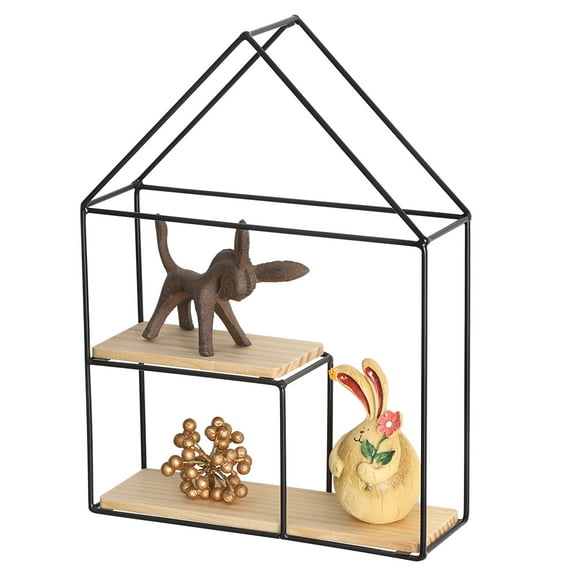 Oumilen Wall Mounted 2 Tier Regular Metal in Black