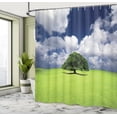 thumbnail image 5 of Ambesonne Nature Shower Curtain, Old Tree in Grass Field, 69"Wx84"L, Green Blue, 5 of 5