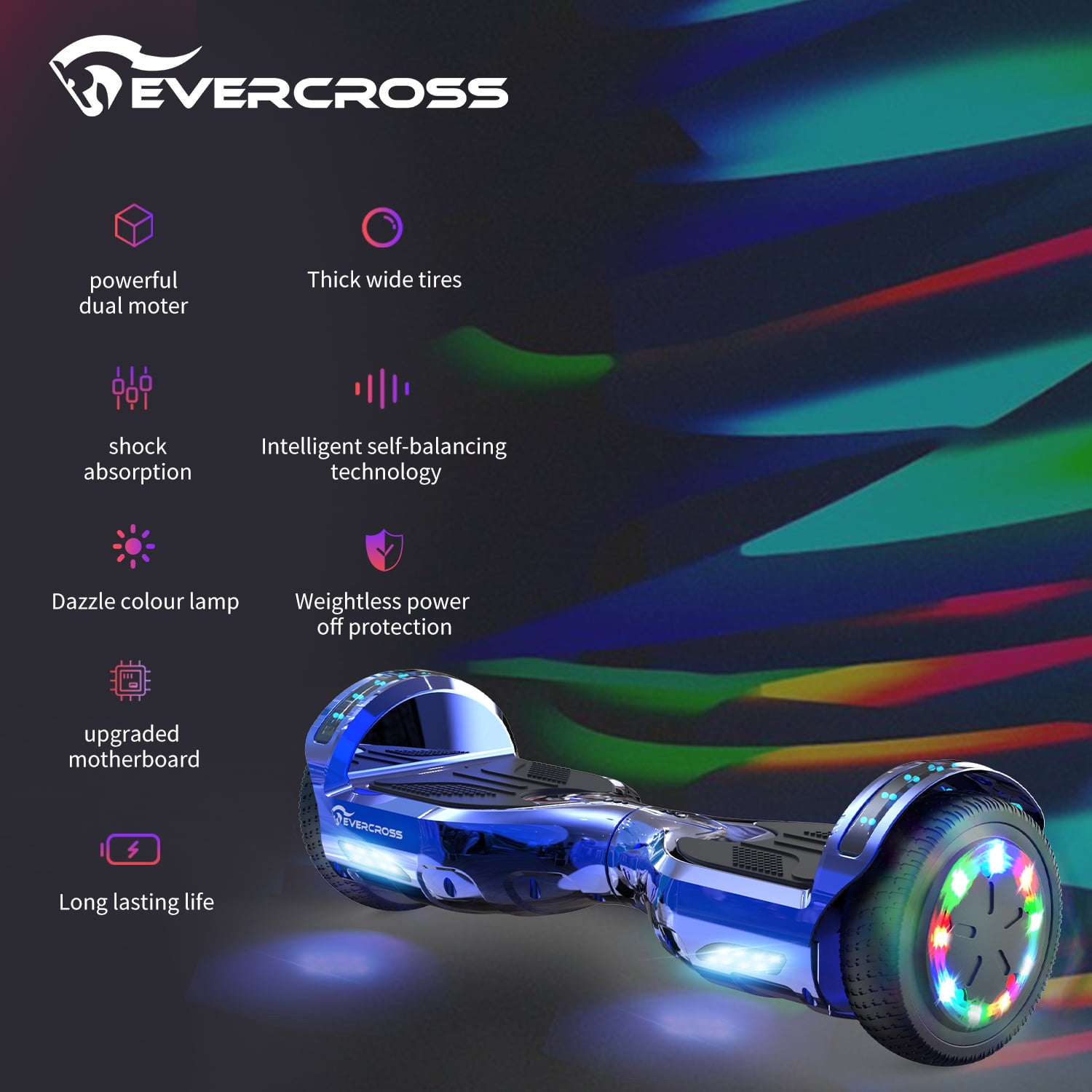 Evercross Hoverboard Gyropode Tout Terrain 8.5,suv Bluetooth Hip+kart Pink  à Prix Carrefour