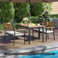 thumbnail image 2 of Costway 4 PCS Patio Furniture Set with Acacia Wood & Metal Frame Umbrella 1 table, 2 of 10