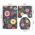 thumbnail image 3 of Multicolor Cartoon Floral Pattern Bathroom Rugs Sets 3 Piece,Toilet Cover Set,Absorbent Non Slip Bathroom Mats Sets with U-Shaped Contour Rug Toilet Rug Set, 3 of 5