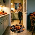 thumbnail image 5 of Halloween Pumpkin 3D Spiral Optical Illusion Round Rug Non Checkerboard Vortex Doormat Front Door Porch Decor, 5 of 7