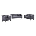 thumbnail image 3 of Jessica 3 Pieces Gray Microfiber Living Room Set Modern Velvet Sofa Set pillow, 3 of 6