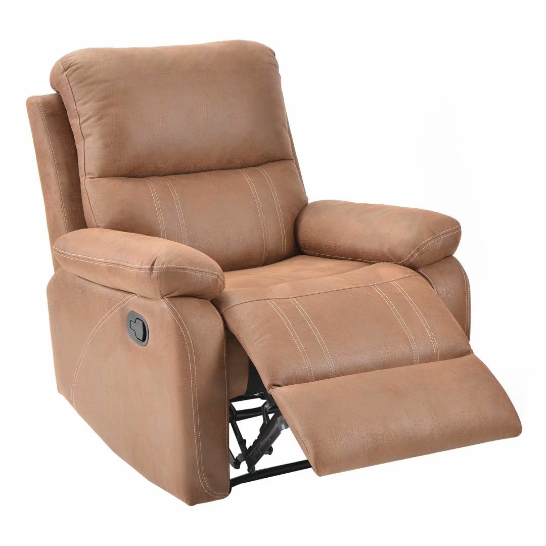 Vik Power Recliner Chair With Padded Seat Faux Leather Home Theater Seating Manual Bedroom Living Room Chair Reclining Sofa Brown Walmart Com