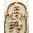 thumbnail image 4 of BemeyourBBs 3Pcs Newborn Baby Boy New To the Herd Outfits Long Sleeve Romper Pants and Hat Set Going Home Clothes, 4 of 8